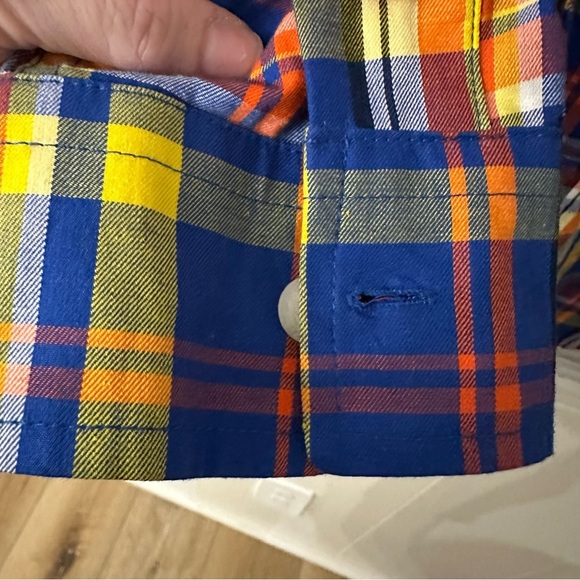 Rocawear Classic Mens Long Sleeve Blue Orange & Yellow Plaid Button Up Sz XL GUC - Picture 5 of 8